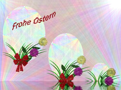 decorated in pastel color card easter festival for
