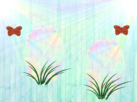 decorated in pastel color card easter festival for