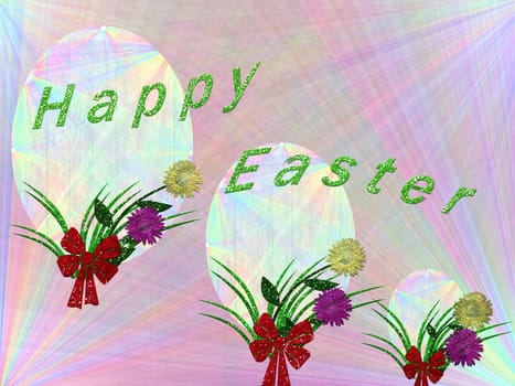 decorated in pastel color card easter festival for