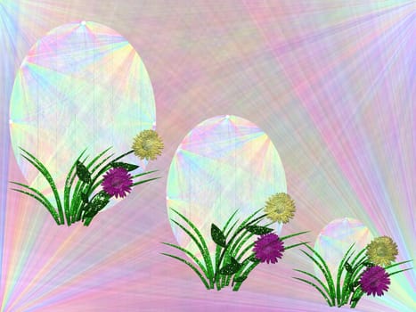 decorated in pastel color card easter festival for