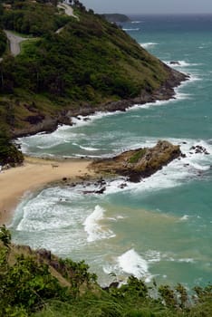 A beach in Hat Nai Harn in the south of phuket island in southern Thailand in South East Asia.