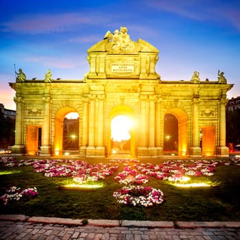 Famous Puerta de Alcala, Madrid,  cibeles district, Spain
