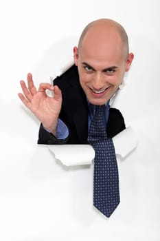 Businessman giving the OK sign