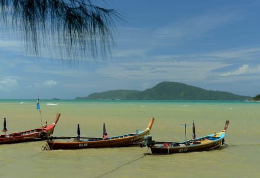 A beach in Rawai Beach in the south of Phuket Island in southern Thailand in South East Asia.