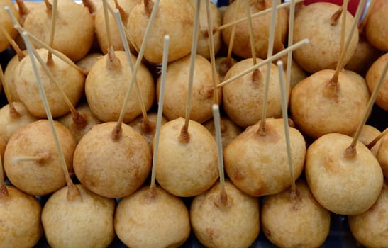 Fingerfood at a regional market on the island of Phuket in the south of Thailand in South East Asia.