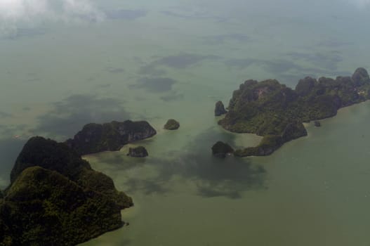 The landscape of Ao Phang Nga national park near the island of Phuket in the south of Thailand in South East Asia.