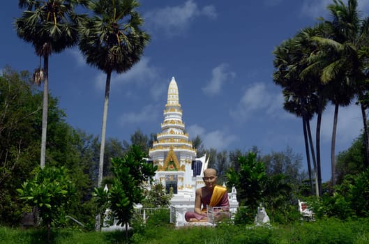 A small temple at Hat Kata Yai in the mountains in the south of the island of Phuket in the south of Thailand in South East Asia.