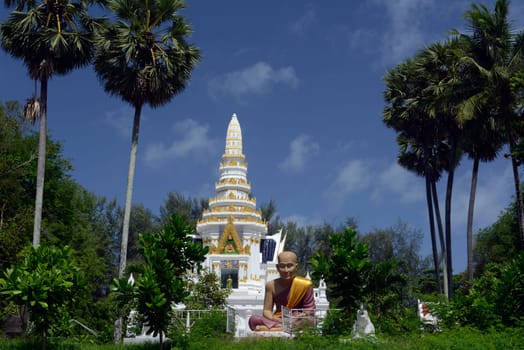 A small temple at Hat Kata Yai in the mountains in the south of the island of Phuket in the south of Thailand in South East Asia.