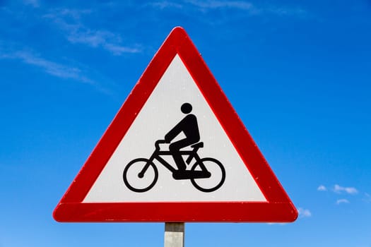 motorcycle and bicycle sign in a road