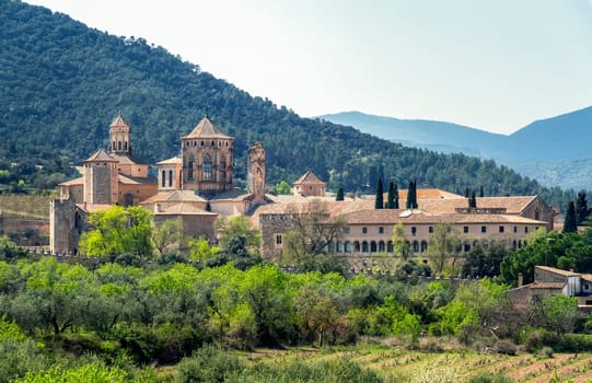Monastery of Santa Maria de Poblet, Catalonia, Spain overview