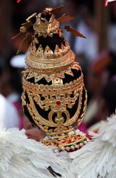 Headdress at the Bun Bang Fai or Rocket Festival in Yasothon in Isan in northeastern Thailand.