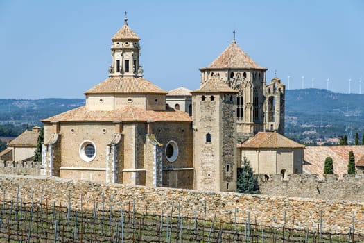Monastery of Santa Maria de Poblet, Catalonia, Spain overview