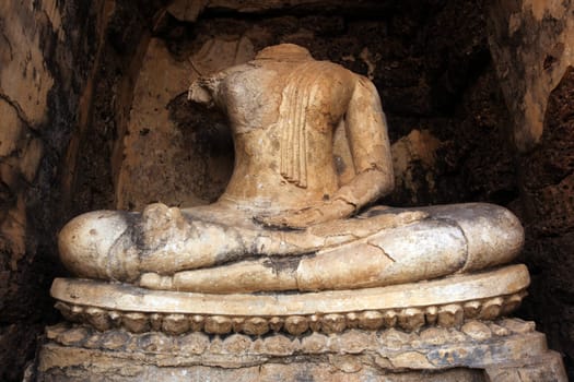 A wat in the Si Satchanalai-Chaliang Historical Park about 50 km from Sukhothai in Sukhothai Province in northern Thailand in South East Asia.
