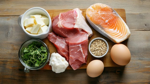 Ketogenic diet. Keto diet concept, Generative AI food