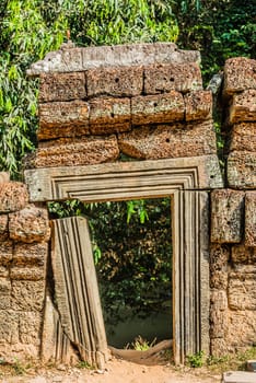 small gateway ta prohm angkor wat cambodia