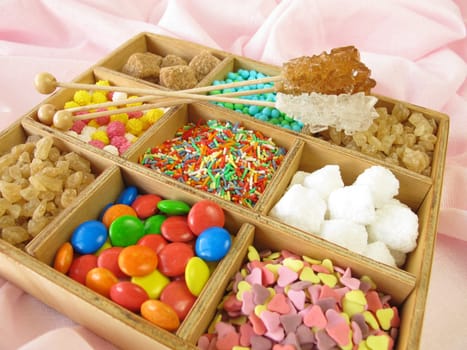 Wooden box with sugarware