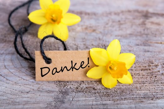 Label with the german word Danke which means Thanks