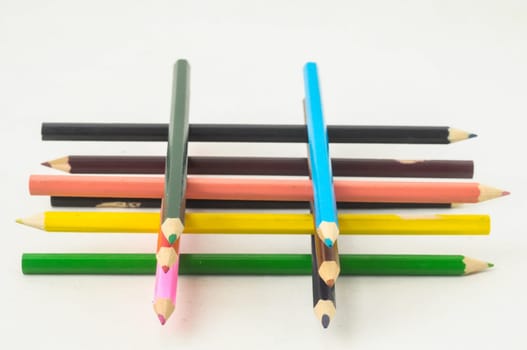 New Pencils Textured Set on a White Background