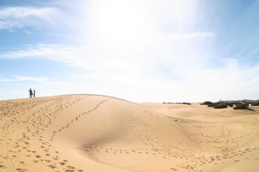 Texture Sand Dune Desert in Gran Canaria Island Spain