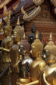The architecture of Wat Phra That Doi Suthep Temple in Chiang Mai in northern Thailand.