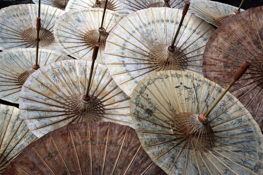The traditional paper screen production in Chiang Mai in the north of Thailand.