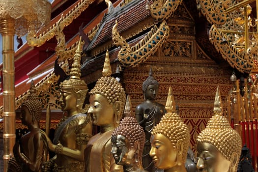 The architecture of Wat Phra That Doi Suthep Temple in Chiang Mai in northern Thailand.