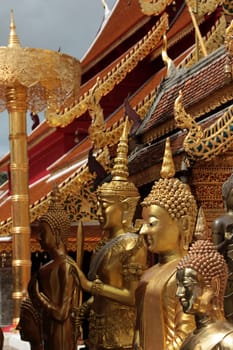 The architecture of Wat Phra That Doi Suthep Temple in Chiang Mai in northern Thailand.