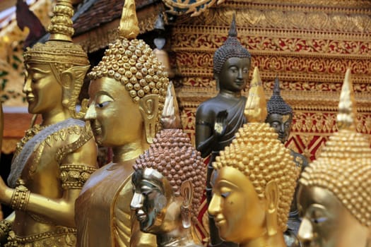 The architecture of Wat Phra That Doi Suthep Temple in Chiang Mai in northern Thailand.