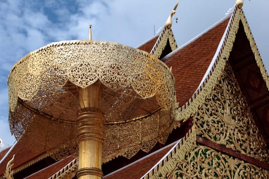 The architecture of Wat Phra That Doi Suthep Temple in Chiang Mai in northern Thailand.