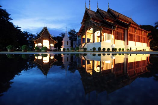 The architecture of Wat Phra Sing Temple in Chiang Mai in northern Thailand.
