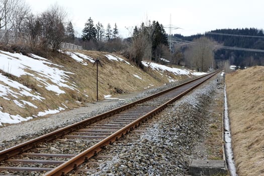 Railway tracks in winter