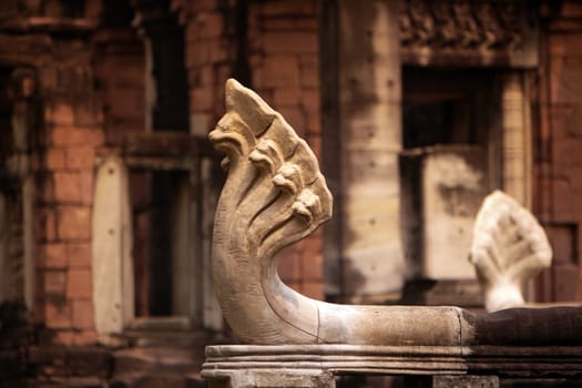 The Khmer Temple complex of Phimai near Khorat in the province of Nakhon Ratchasima in the northeast of Thailand in the southwest of Thailand in South East Asia.