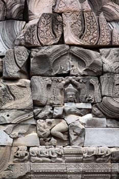 The Khmer Temple complex of Phimai near Khorat in the province of Nakhon Ratchasima in the northeast of Thailand in the southwest of Thailand in South East Asia.