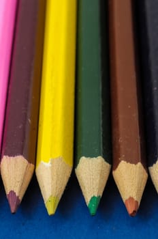 New Pencils Textured Set on a Colored Background