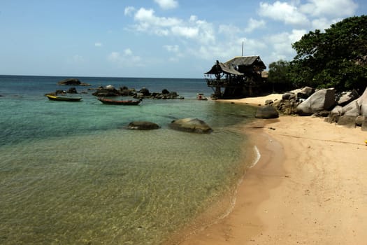 The beach of Sai Naun Beach on the island of Ko Tao in the Gulf of Thailand in the south-west of Thailand in South East Asia.