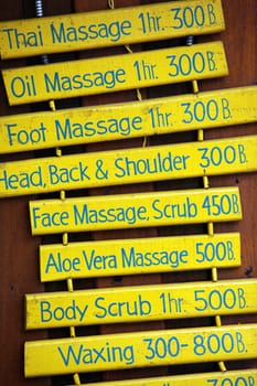 Ein Massage Laden auf der Insel Ko Tao im Golf von Thailand im Suedwesten von Thailand in Suedostasien.