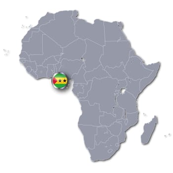 Map of Africa with Sao Tomé and Principe