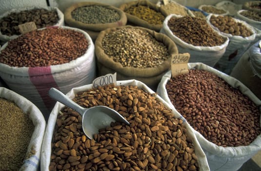 Africa,Tunisia,Monastir At the market or Souq in the Altadt of the coastal city of Monastir in Central Tunisia. (URS FLUEELER)