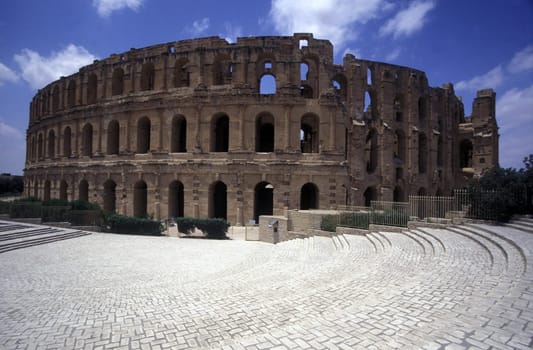 The Colloseum in El Jem in central Tunisia in North Africa.