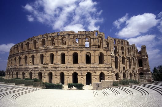 The Colloseum in El Jem in central Tunisia in North Africa.