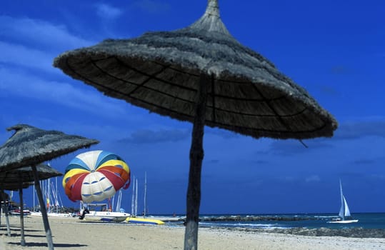 Africa,Tunisia,Monastir A beach near the coastal town of Monastir in Central Tunisia. (URS FLUEELER)