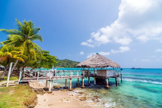 A small wharf in the Caribbean Sea at Sapzurro and Capurgana in Colombia