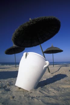 Africa,Tunisia. Monastir A beach near the coastal town of Monastir in Central Tunisia. (URS FLUEELER)