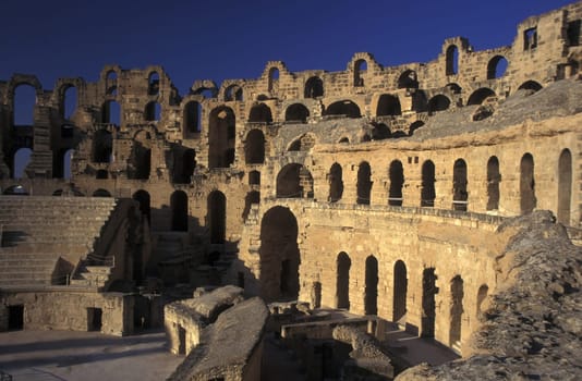 The Colloseum in El Jem in central Tunisia in North Africa.