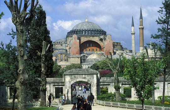 Aya Sofia Mosque in Istanbul's Sultanahmet district,In Tuerkey.