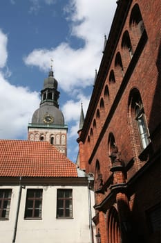 Europe,Eastern Europe,Baltic States,Latvia,Riga,Old Town,Alley,Architecture,Cathedral,Church