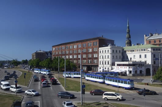 Europe,Eastern Europe,Baltic States,Latvia,Riga,Old Town,Tram,Tram,Train,Light Rail