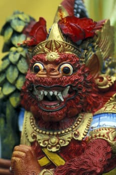 One of the unholy Hinuist figures on the island of Bali in Indonesia in Asia.