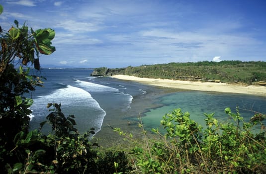 A beach near Padang in the south of Bali on the island of Bali in Indonesia.