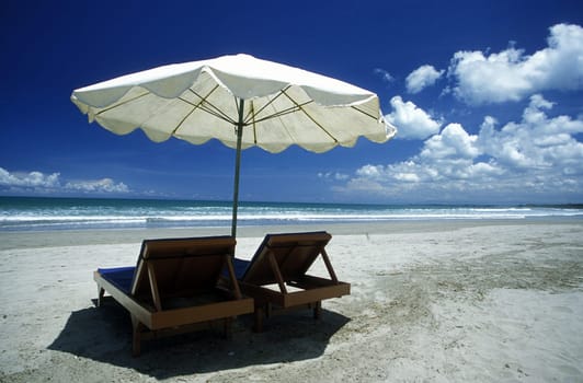 A beach in Nusa Dua in the south of the island of Bali in Indonesia in South East Asia.
